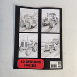 Tractor Colouring Book for Adults & Teens. Black and White. 40 Unique Designs. 8.5x11"
