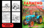 Farming Colouring Book for Adults & Teens. Black and White. 40 Unique Designs. 8.5x11"